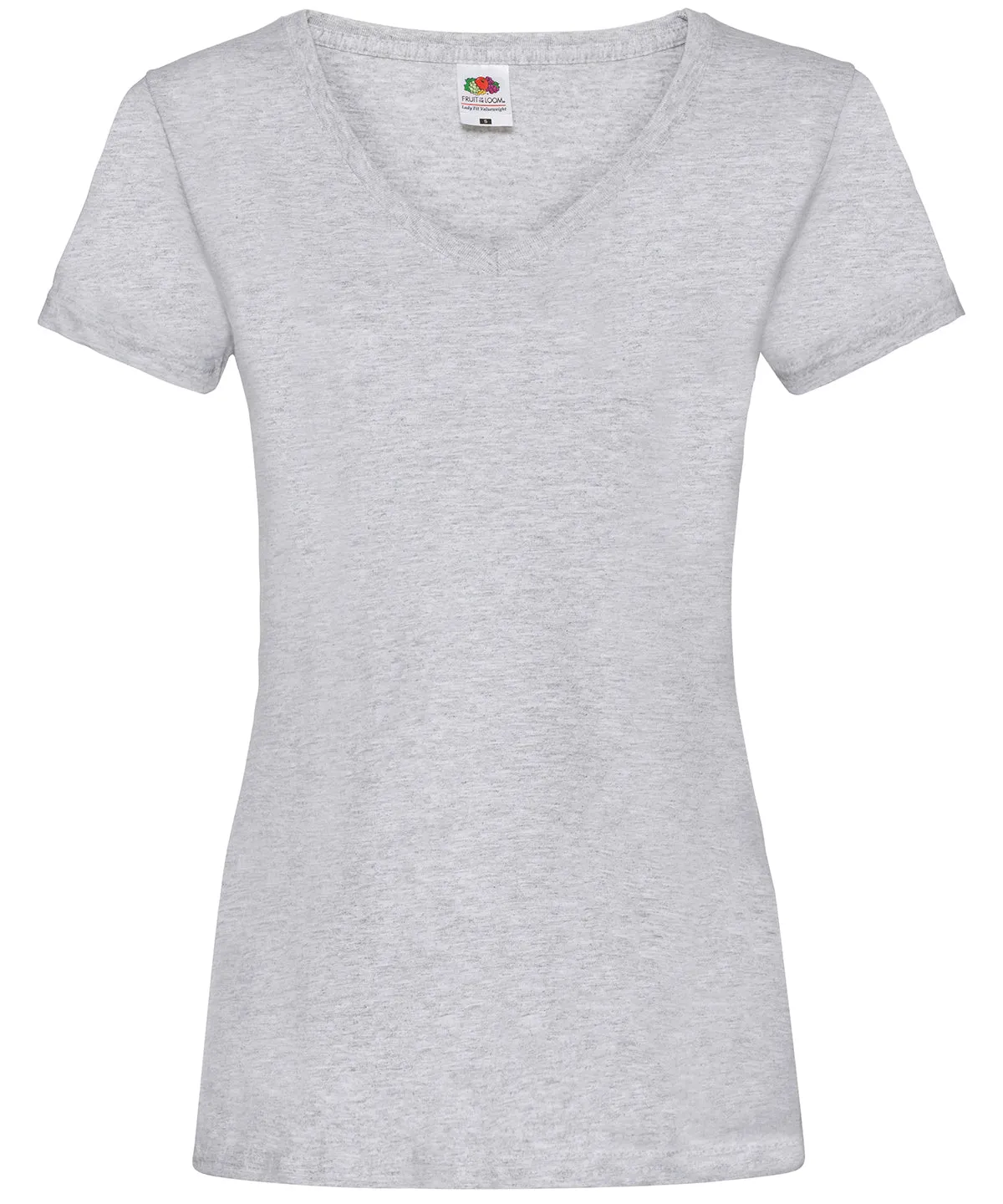 Womens valueweight v-neck T | Heather Grey