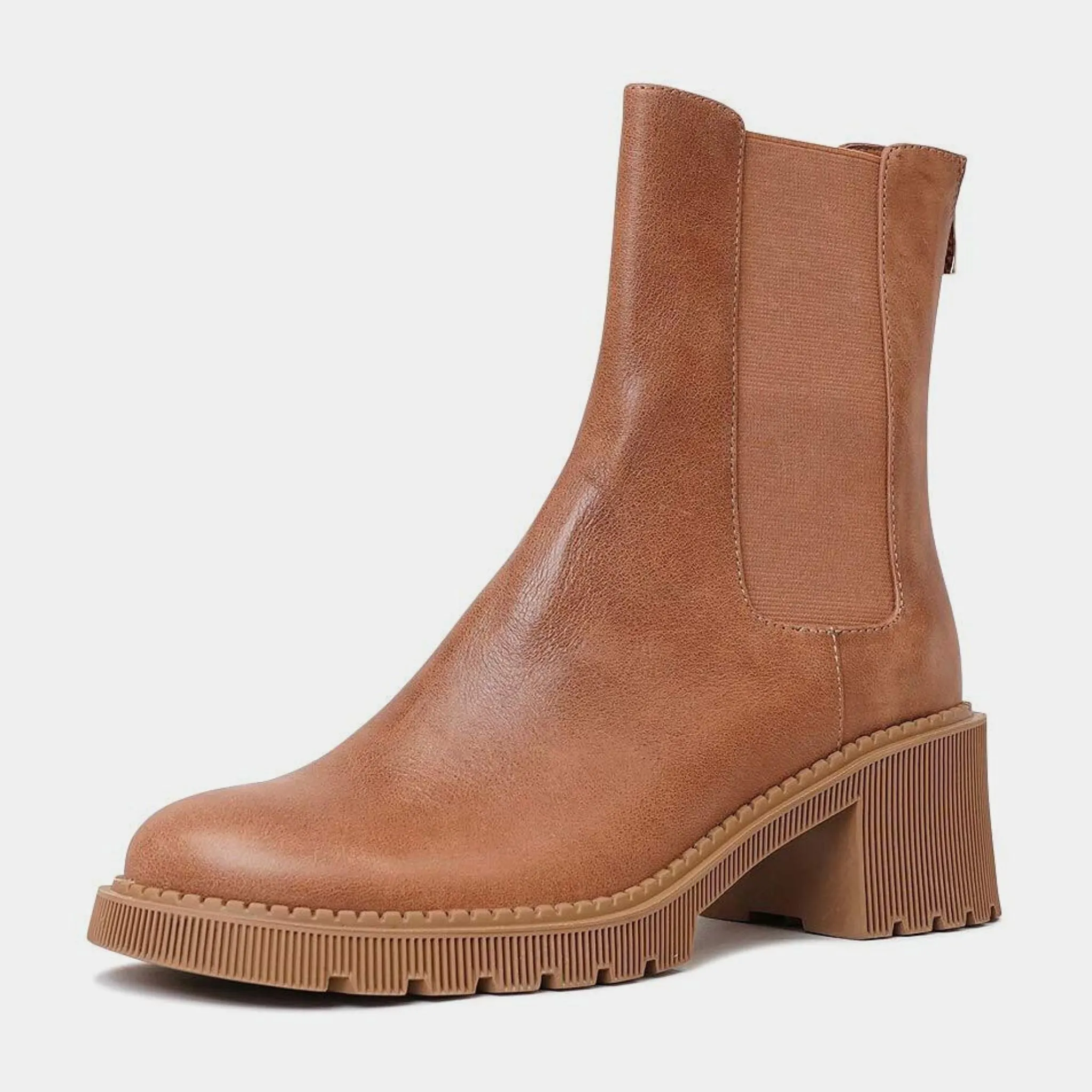 Zozo Cognac Leather Boots