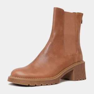 Zozo Cognac Leather Boots